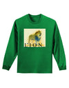 Lion Watercolor 1 Text Adult Long Sleeve Dark T-Shirt-TooLoud-Kelly-Green-Small-Davson Sales