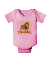 Lion Watercolor 1 Text Baby Romper Bodysuit-Baby Romper-TooLoud-Pink-06-Months-Davson Sales