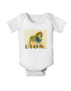 Lion Watercolor 1 Text Baby Romper Bodysuit-Baby Romper-TooLoud-White-06-Months-Davson Sales