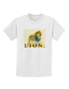 Lion Watercolor 1 Text Childrens T-Shirt-Childrens T-Shirt-TooLoud-White-X-Small-Davson Sales