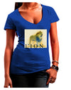 Lion Watercolor 1 Text Juniors V-Neck Dark T-Shirt-Womens V-Neck T-Shirts-TooLoud-Royal-Blue-Juniors Fitted Small-Davson Sales