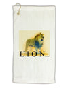 Lion Watercolor 1 Text Micro Terry Gromet Golf Towel 11&#x22;x19-Golf Towel-TooLoud-White-Davson Sales