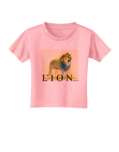 Lion Watercolor 1 Text Toddler T-Shirt-Toddler T-Shirt-TooLoud-Candy-Pink-2T-Davson Sales