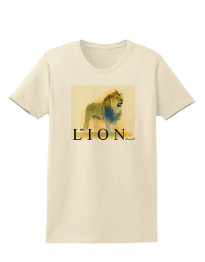 Lion Watercolor 1 Text Womens T-Shirt-Womens T-Shirt-TooLoud-Natural-X-Small-Davson Sales