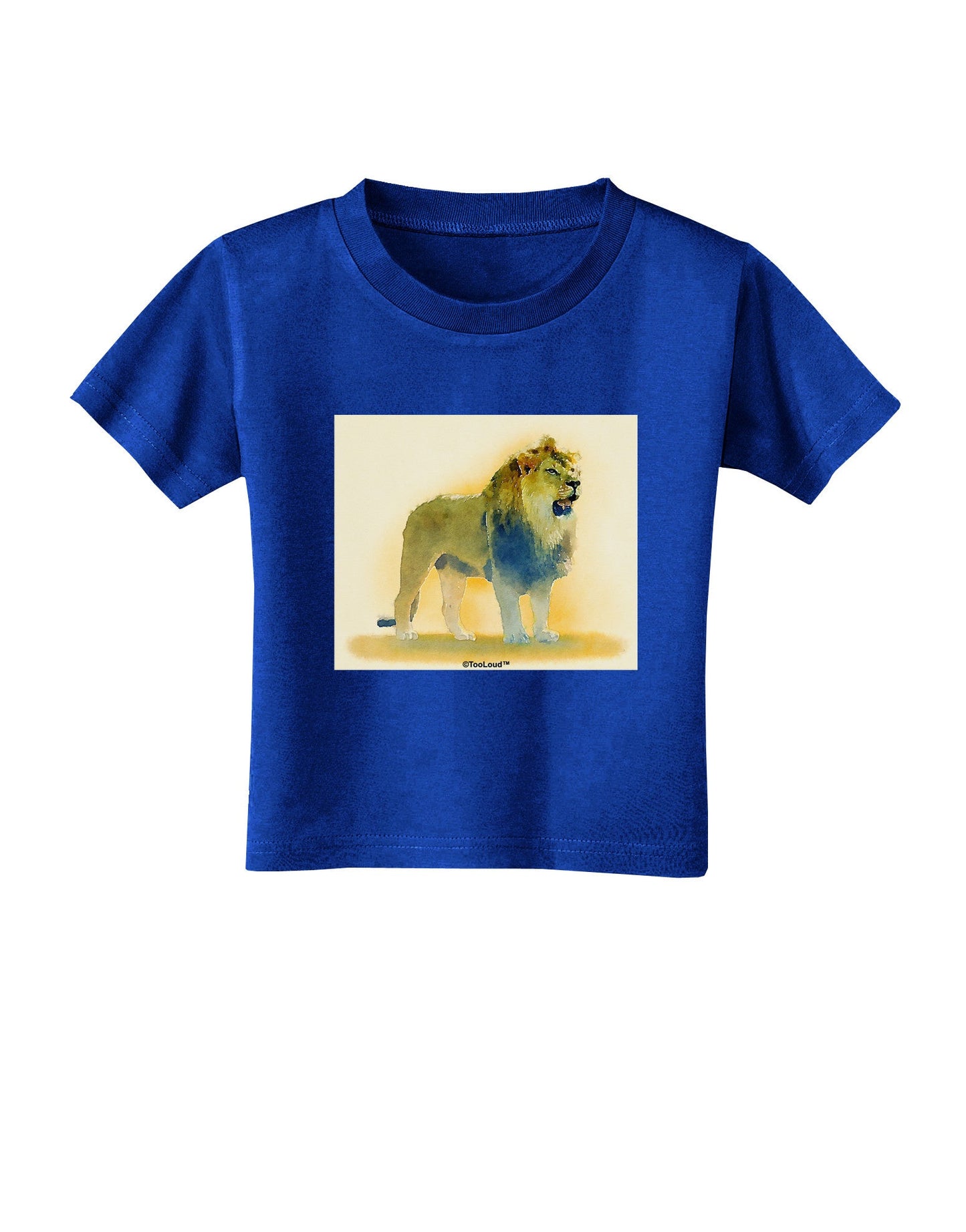 Lion Watercolor 1 Toddler T-Shirt Dark-Toddler T-Shirt-TooLoud-Royal-Blue-2T-Davson Sales