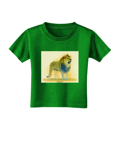 Lion Watercolor 1 Toddler T-Shirt Dark-Toddler T-Shirt-TooLoud-Clover-Green-2T-Davson Sales