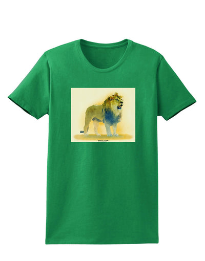 Lion Watercolor 1 Womens Dark T-Shirt-TooLoud-Kelly-Green-X-Small-Davson Sales