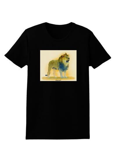 Lion Watercolor 1 Womens Dark T-Shirt-TooLoud-Black-X-Small-Davson Sales