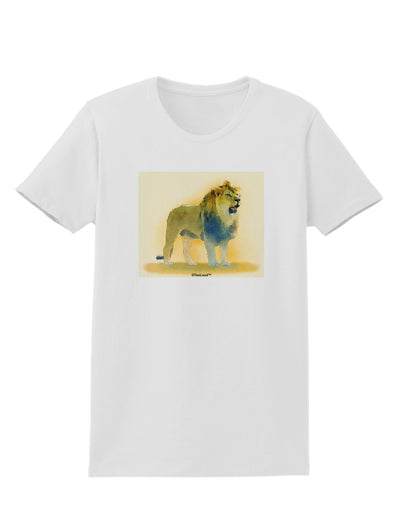 Lion Watercolor 1 Womens T-Shirt-Womens T-Shirt-TooLoud-White-X-Small-Davson Sales