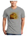 Lion Watercolor 3 Adult V-Neck T-shirt-Mens V-Neck T-Shirt-TooLoud-HeatherGray-Small-Davson Sales