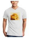 Lion Watercolor 3 Adult V-Neck T-shirt-Mens V-Neck T-Shirt-TooLoud-White-Small-Davson Sales