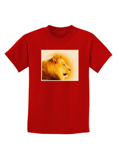 Lion Watercolor 3 Childrens Dark T-Shirt-Childrens T-Shirt-TooLoud-Red-X-Small-Davson Sales