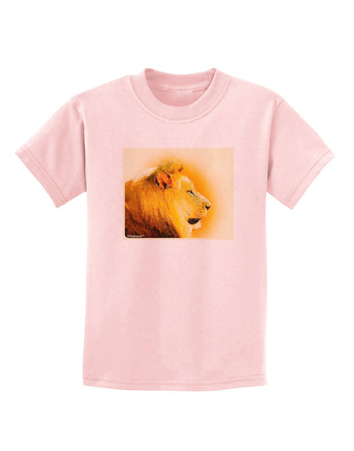 Lion Watercolor 3 Childrens T-Shirt-Childrens T-Shirt-TooLoud-PalePink-X-Small-Davson Sales