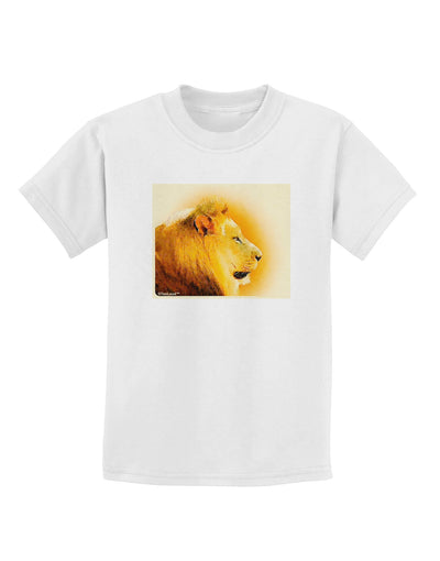 Lion Watercolor 3 Childrens T-Shirt-Childrens T-Shirt-TooLoud-White-X-Small-Davson Sales