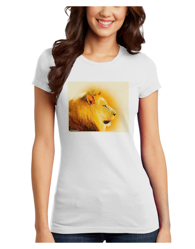 Lion Watercolor 3 Juniors T-Shirt-Womens Juniors T-Shirt-TooLoud-White-Juniors Fitted X-Small-Davson Sales