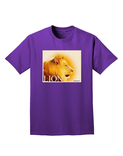 Lion Watercolor 3 Text Adult Dark T-Shirt-Mens T-Shirt-TooLoud-Purple-Small-Davson Sales