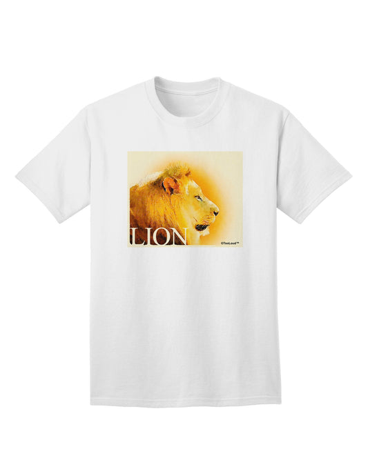 Lion Watercolor 3 Text Adult T-Shirt-Mens T-Shirt-TooLoud-White-Small-Davson Sales