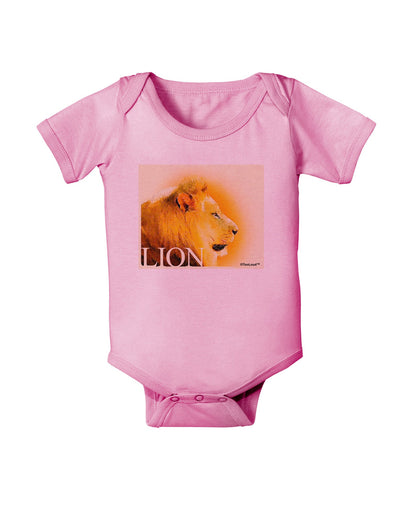 Lion Watercolor 3 Text Baby Romper Bodysuit-Baby Romper-TooLoud-Pink-06-Months-Davson Sales