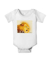 Lion Watercolor 3 Text Baby Romper Bodysuit-Baby Romper-TooLoud-White-06-Months-Davson Sales