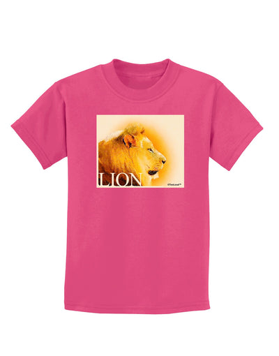 Lion Watercolor 3 Text Childrens Dark T-Shirt-Childrens T-Shirt-TooLoud-Sangria-X-Small-Davson Sales