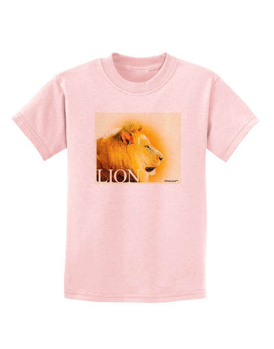 Lion Watercolor 3 Text Childrens T-Shirt-Childrens T-Shirt-TooLoud-PalePink-X-Small-Davson Sales