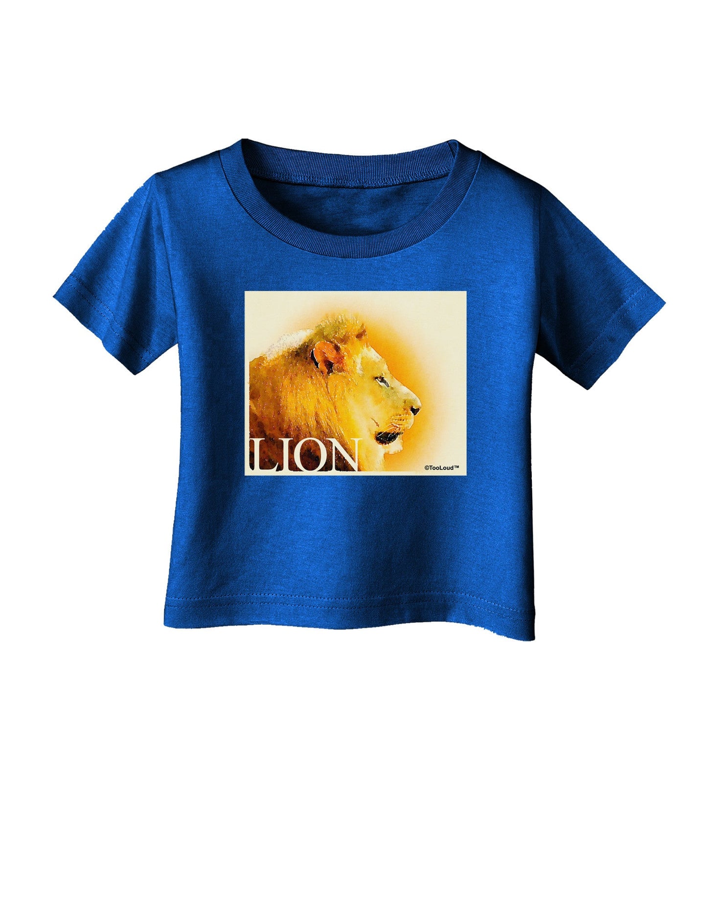 Lion Watercolor 3 Text Infant T-Shirt Dark-Infant T-Shirt-TooLoud-Royal-Blue-06-Months-Davson Sales