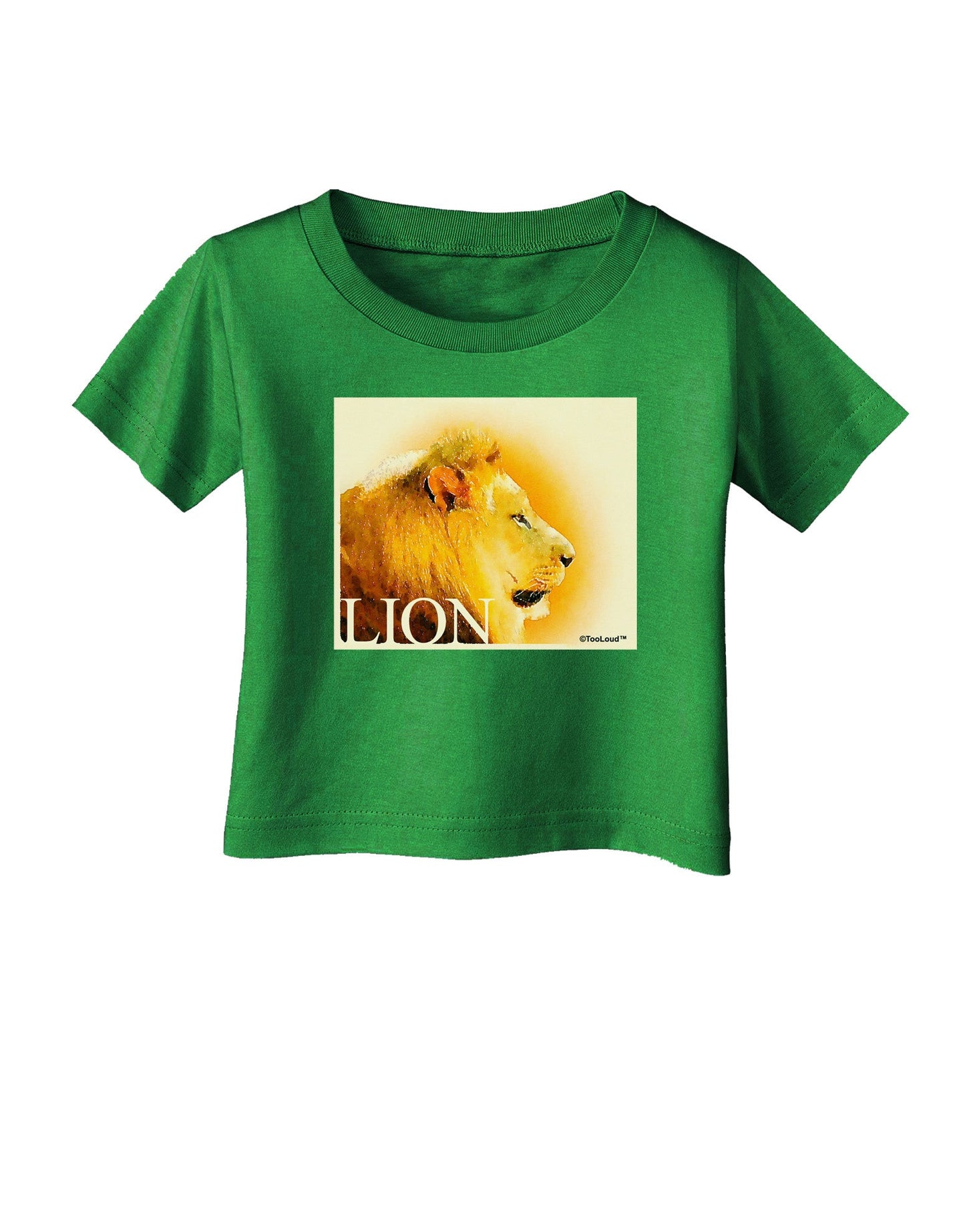 Lion Watercolor 3 Text Infant T-Shirt Dark-Infant T-Shirt-TooLoud-Clover-Green-06-Months-Davson Sales