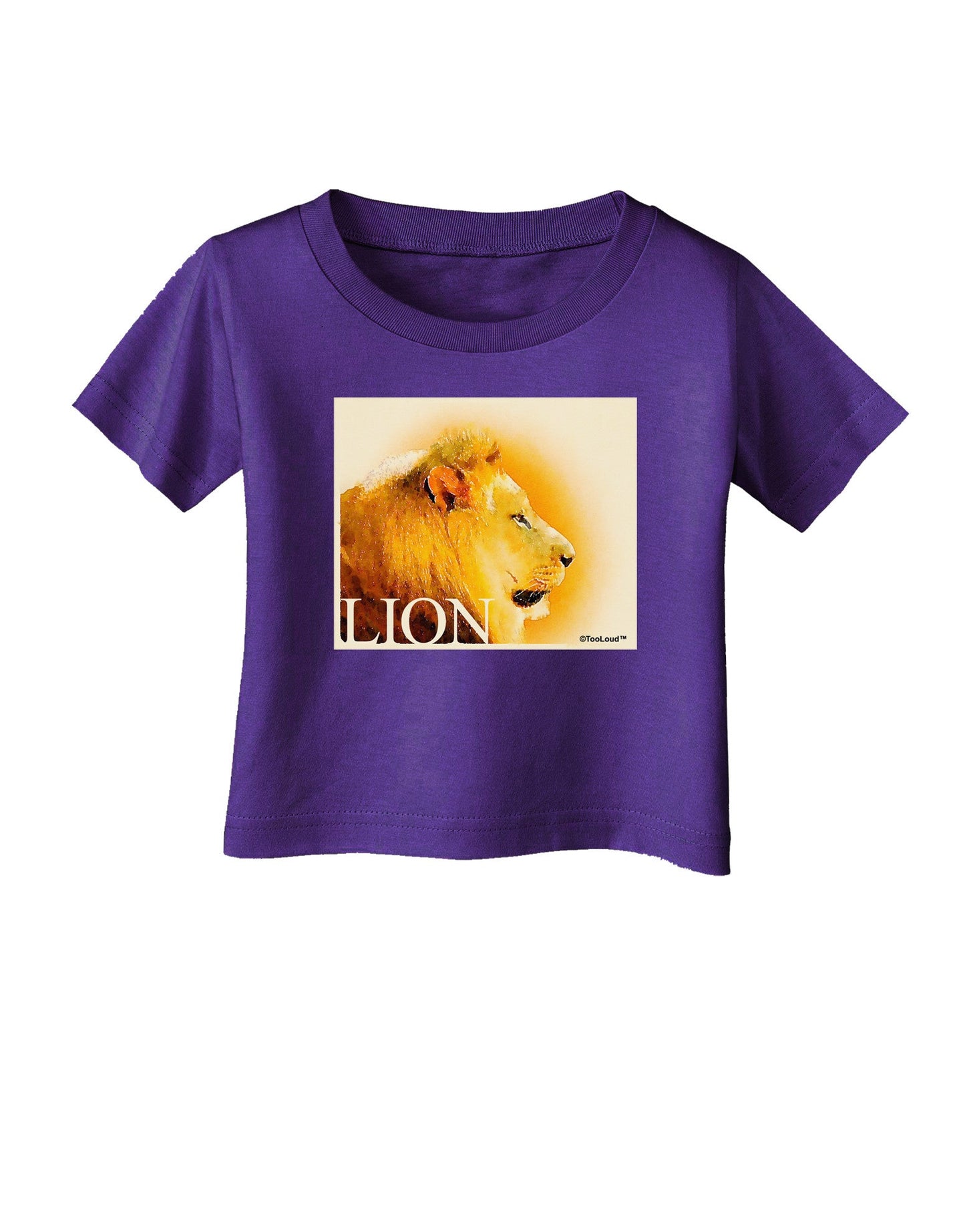 Lion Watercolor 3 Text Infant T-Shirt Dark-Infant T-Shirt-TooLoud-Purple-06-Months-Davson Sales