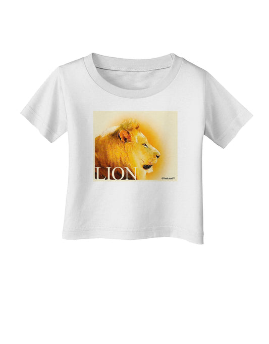 Lion Watercolor 3 Text Infant T-Shirt-Infant T-Shirt-TooLoud-White-06-Months-Davson Sales