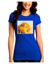 Lion Watercolor 3 Text Juniors Crew Dark T-Shirt-T-Shirts Juniors Tops-TooLoud-Royal-Blue-Juniors Fitted Small-Davson Sales