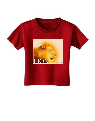 Lion Watercolor 3 Text Toddler T-Shirt Dark-Toddler T-Shirt-TooLoud-Red-2T-Davson Sales