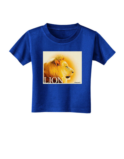 Lion Watercolor 3 Text Toddler T-Shirt Dark-Toddler T-Shirt-TooLoud-Royal-Blue-2T-Davson Sales