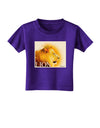 Lion Watercolor 3 Text Toddler T-Shirt Dark-Toddler T-Shirt-TooLoud-Purple-2T-Davson Sales