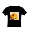 Lion Watercolor 3 Text Toddler T-Shirt Dark-Toddler T-Shirt-TooLoud-Black-2T-Davson Sales