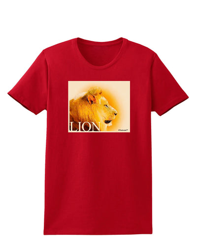 Lion Watercolor 3 Text Womens Dark T-Shirt-TooLoud-Red-X-Small-Davson Sales