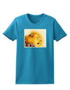 Lion Watercolor 3 Text Womens Dark T-Shirt-TooLoud-Turquoise-X-Small-Davson Sales