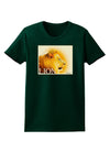 Lion Watercolor 3 Text Womens Dark T-Shirt-TooLoud-Forest-Green-Small-Davson Sales