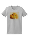 Lion Watercolor 3 Text Womens T-Shirt-Womens T-Shirt-TooLoud-AshGray-X-Small-Davson Sales