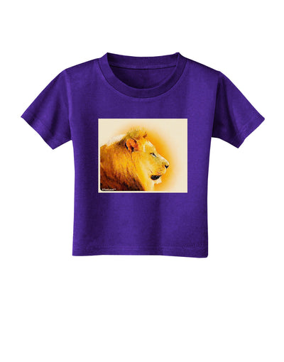 Lion Watercolor 3 Toddler T-Shirt Dark-Toddler T-Shirt-TooLoud-Purple-2T-Davson Sales