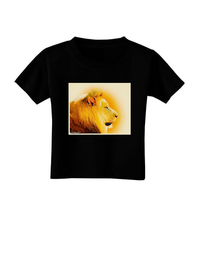 Lion Watercolor 3 Toddler T-Shirt Dark-Toddler T-Shirt-TooLoud-Black-2T-Davson Sales