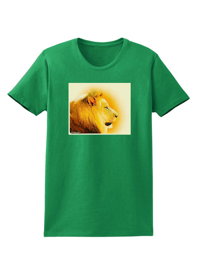 Lion Watercolor 3 Womens Dark T-Shirt-TooLoud-Kelly-Green-X-Small-Davson Sales