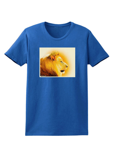 Lion Watercolor 3 Womens Dark T-Shirt-TooLoud-Royal-Blue-X-Small-Davson Sales