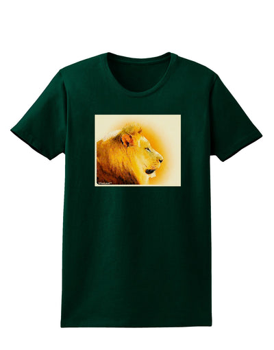 Lion Watercolor 3 Womens Dark T-Shirt-TooLoud-Forest-Green-Small-Davson Sales