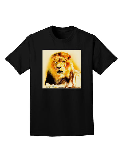 Lion Watercolor 4 Adult Dark T-Shirt-Mens T-Shirt-TooLoud-Black-Small-Davson Sales