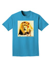 Lion Watercolor 4 Adult Dark T-Shirt-Mens T-Shirt-TooLoud-Turquoise-Small-Davson Sales