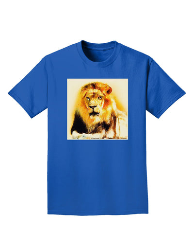 Lion Watercolor 4 Adult Dark T-Shirt-Mens T-Shirt-TooLoud-Royal-Blue-Small-Davson Sales