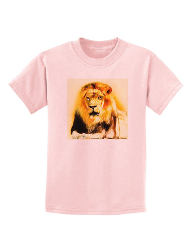 Lion Watercolor 4 Childrens T-Shirt-Childrens T-Shirt-TooLoud-PalePink-X-Small-Davson Sales