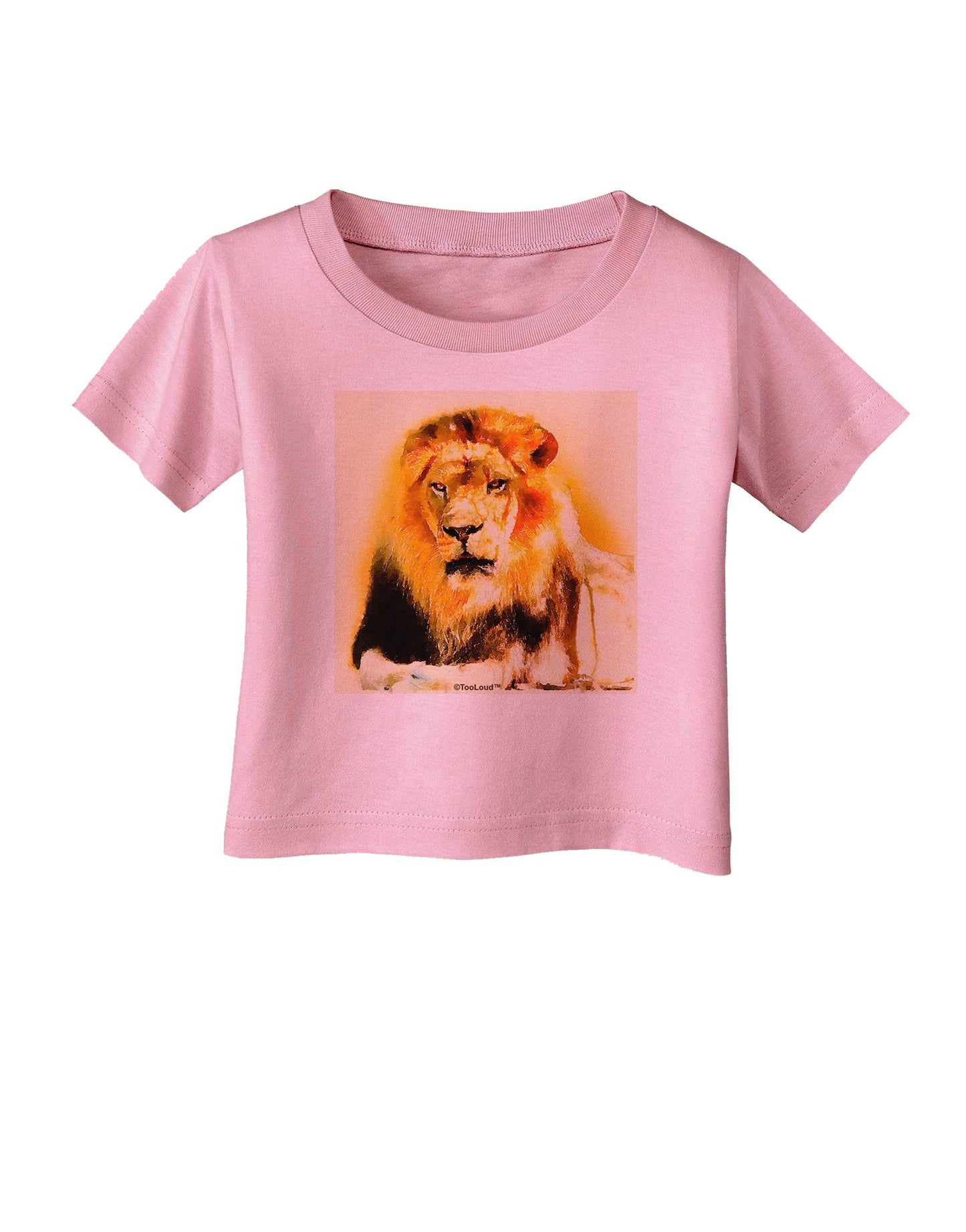 Lion Watercolor 4 Infant T-Shirt-Infant T-Shirt-TooLoud-Candy-Pink-06-Months-Davson Sales