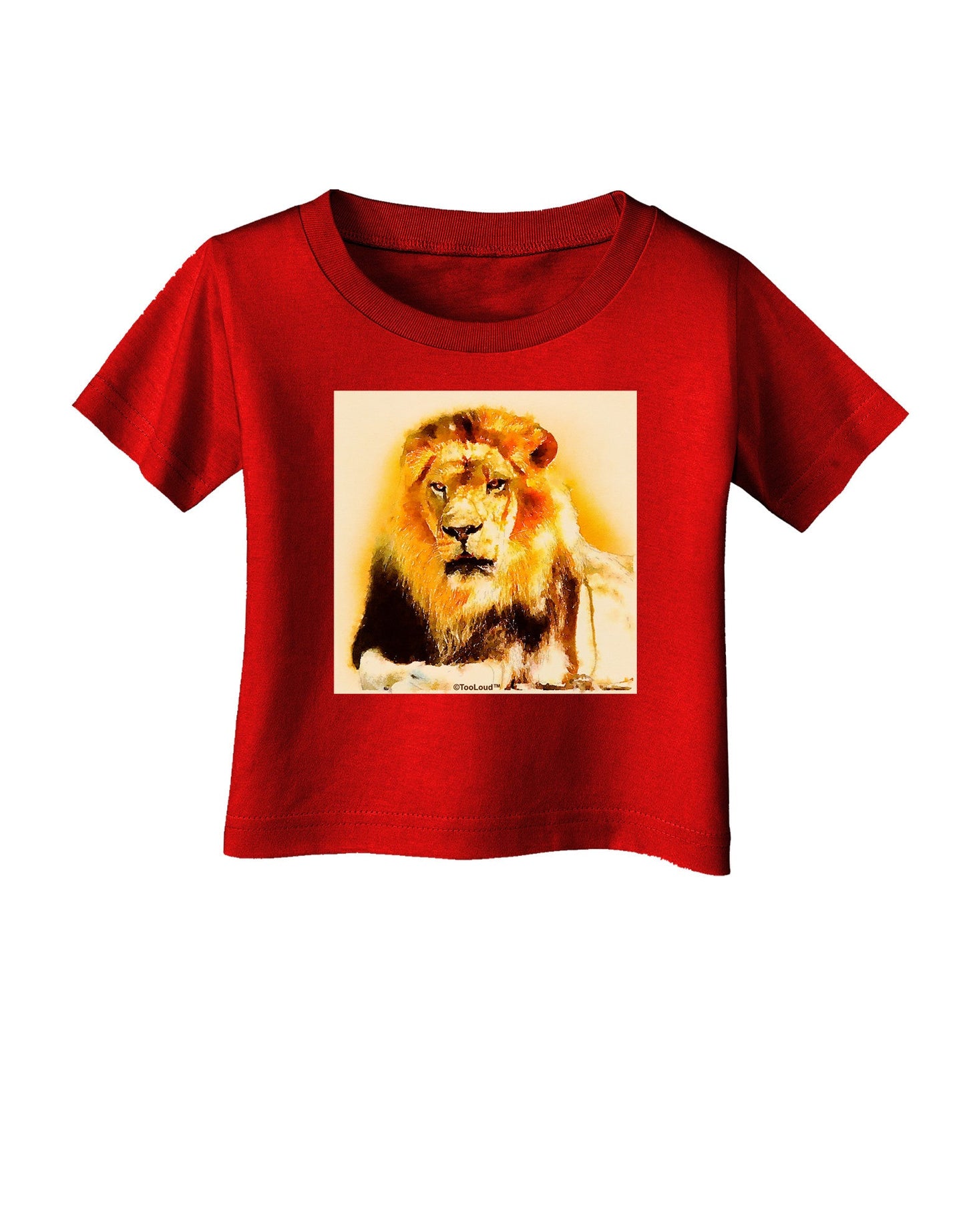 Lion Watercolor 4 Infant T-Shirt Dark-Infant T-Shirt-TooLoud-Red-06-Months-Davson Sales