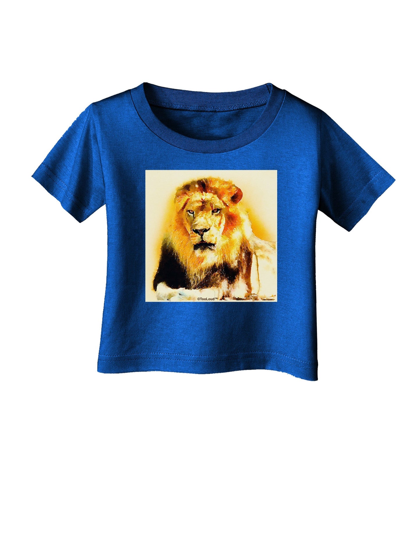 Lion Watercolor 4 Infant T-Shirt Dark-Infant T-Shirt-TooLoud-Royal-Blue-06-Months-Davson Sales